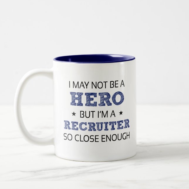 Recruiter Humour Novelty Two-Tone Coffee Mug (Left)