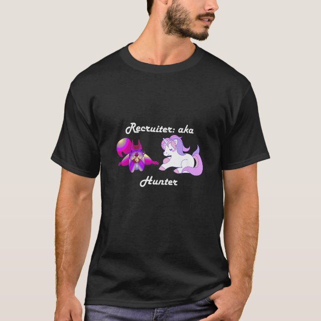 Recruiter Purple Squirrel Unicorn Hunter T-Shirt (Front)