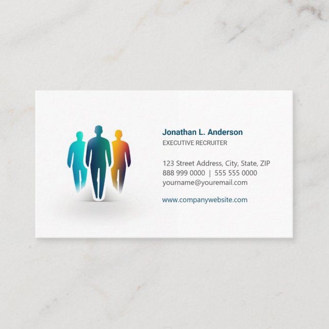 Recruiting Agency Head Hunting Job Recruiter Business Card (Front)