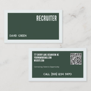 Recruitment Business Cards With Custom QR
