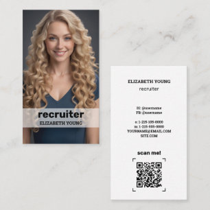 Recruitment Custom Photo and QR Business Card