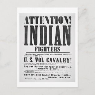 Recruitment poster for the U.S. Volunteer Cavalry, Postcard