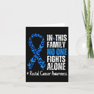 Rectal Cancer Awareness Month Blue Ribbon Butterfl Card