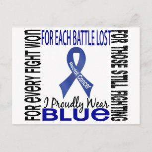 Rectal Cancer I Proudly Wear Blue 2 Postcard