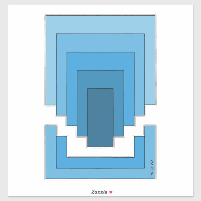 Rectangle Abstract in Blue  (Sheet)