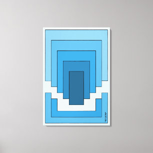 Rectangle Abstract in Blue  Canvas Print