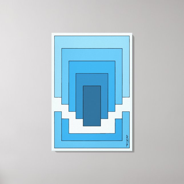 Rectangle Abstract in Blue  Canvas Print (Front)