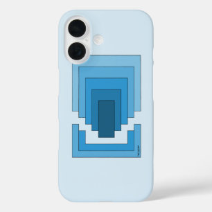 Rectangle Abstract in Blue iPhone 16 Case