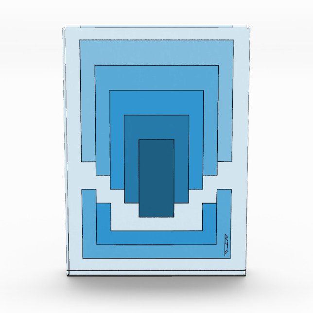 Rectangle Abstract in Blue Photo Block (Front)