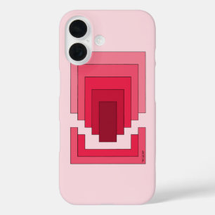 Rectangle Abstract in Red iPhone 16 Case