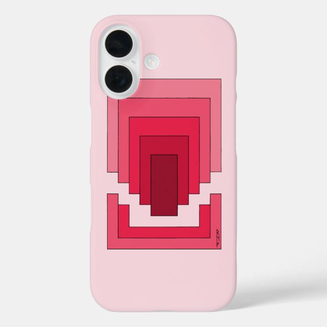 Rectangle Abstract in Red Case-Mate iPhone Case (Back)