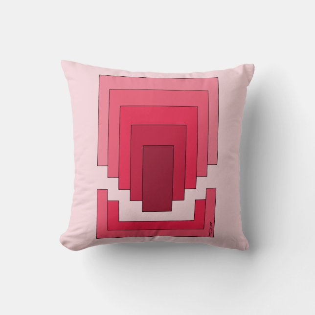 Rectangle Abstract in Red Cushion (Front)