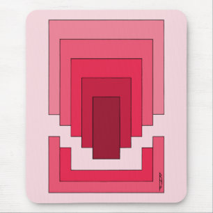 Rectangle Abstract in Red Mouse Mat