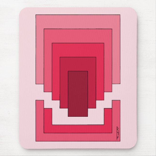 Rectangle Abstract in Red Mouse Mat (Front)
