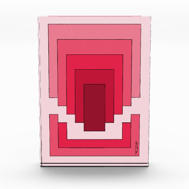 Rectangle Abstract in Red Photo Block (Front)