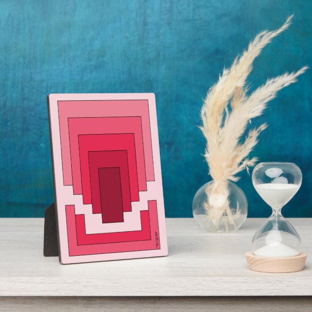 Rectangle Abstract in Red Plaque (Side)