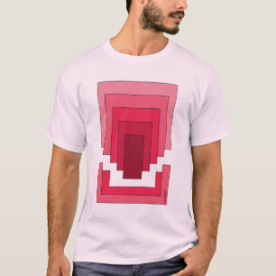 Rectangle Abstract in Red T-Shirt