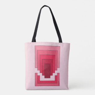 Rectangle Abstract in Red Tote Bag