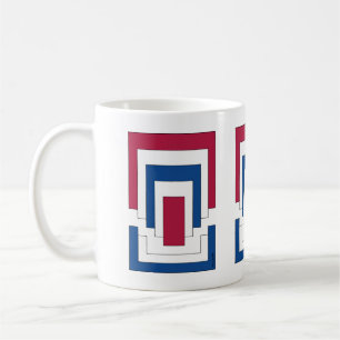 Rectangle Abstract in Red, White, and Blue  Coffee Mug