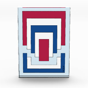 Rectangle Abstract in Red, White, and Blue Photo Block