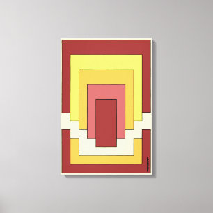 Rectangle Abstract Multicolor (70s Style) Canvas Print