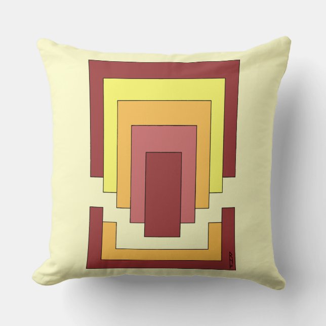 Rectangle Abstract Multicolor (70s Style) Cushion (Front)