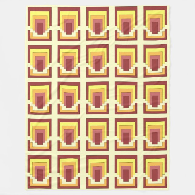 Rectangle Abstract Multicolor (70s Style) Fleece Blanket (Front)