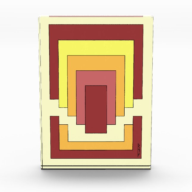 Rectangle Abstract Multicolor (70s Style) Photo Block (Front)