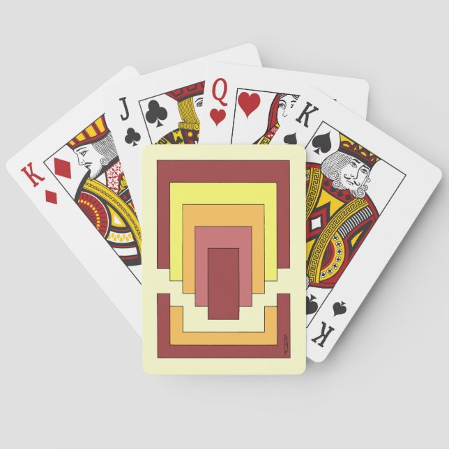 Rectangle Abstract Multicolor (70s Style) Playing Cards (Back)