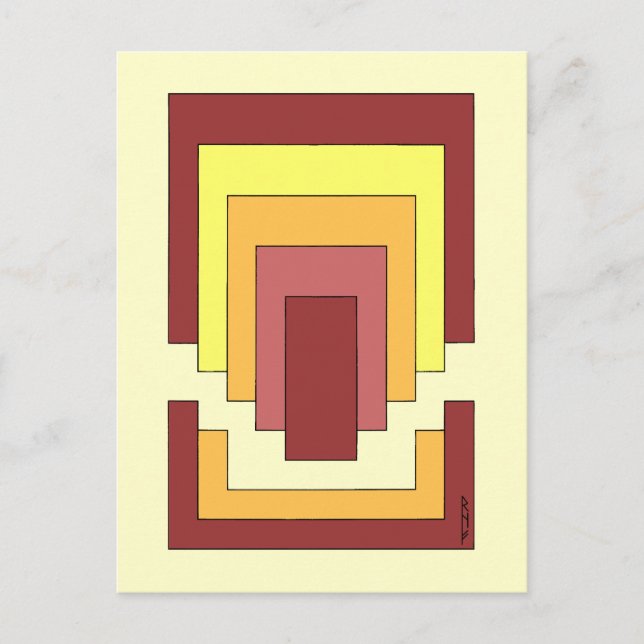 Rectangle Abstract Multicolor (70s Style) Postcard (Front)