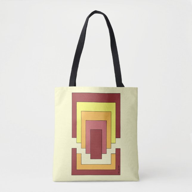 Rectangle Abstract Multicolor (70s Style) Tote Bag (Front)