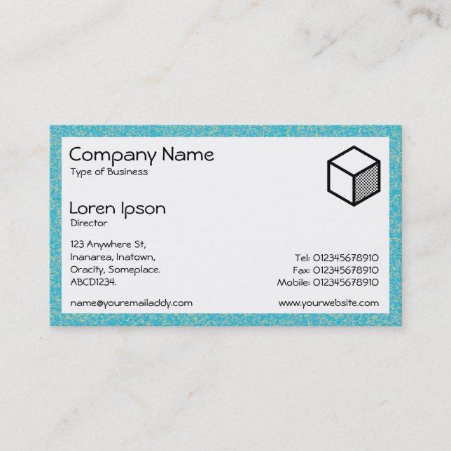 Rectangle - Blue and Green Stipple Business Card (Front)