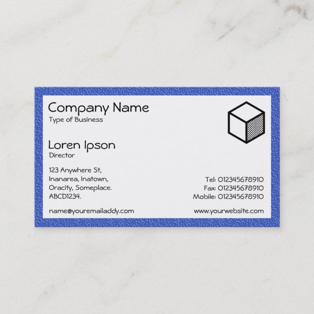 Rectangle - Blue Plastic Business Card (Front)