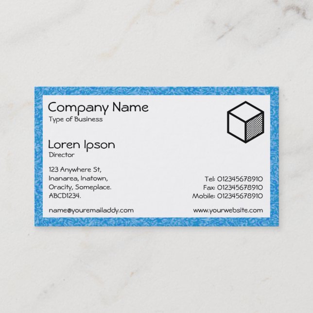 Rectangle - Blue Stipple Business Card (Front)