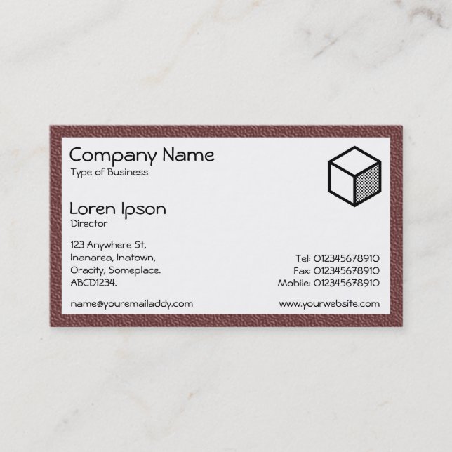 Rectangle - Brown Plastic Business Card (Front)