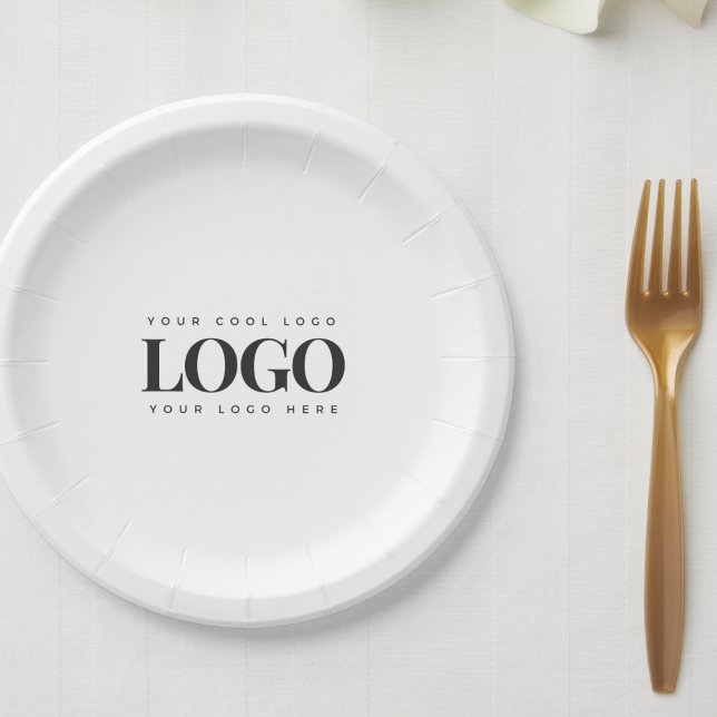 Rectangle Business Logo Company Event Minimalist  Paper Plate (Creator Uploaded)
