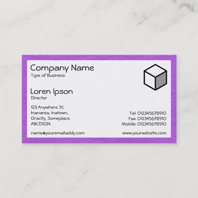 Rectangle - Creased Paper Lt Violet Business Card (Front)