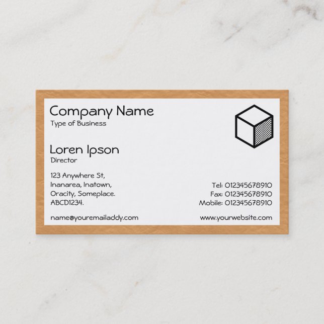 Rectangle - Creased Paper Ochre Business Card (Front)