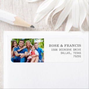 Rectangle Custom Family Photo Return Address Label