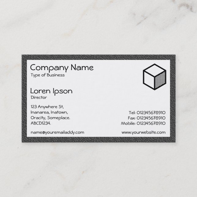 Rectangle - Dk Grey Plastic Business Card (Front)