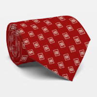 Rectangle Double Happiness Red Chinese Wedding Tie