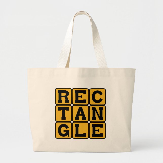 Rectangle, Four Sided Polygon Large Tote Bag (Front)