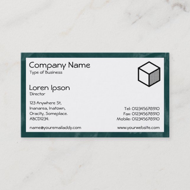 Rectangle - Green Brushed Business Card (Front)