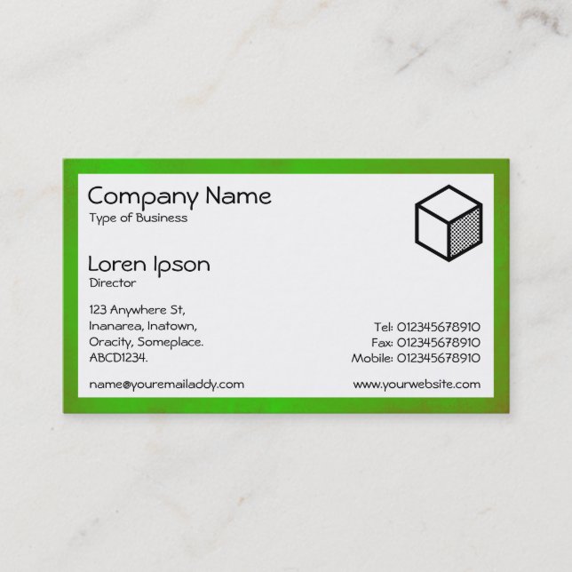 Rectangle - Green Chalk Business Card (Front)