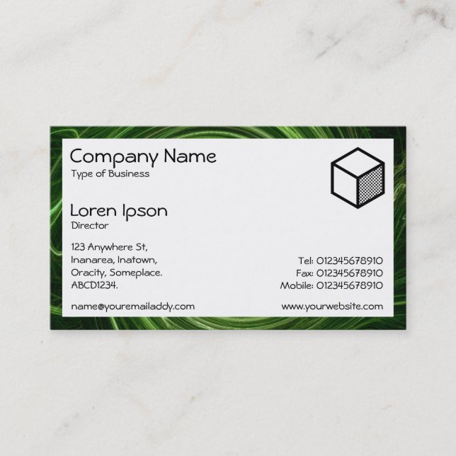 Rectangle - Green Galaxy Business Card (Front)