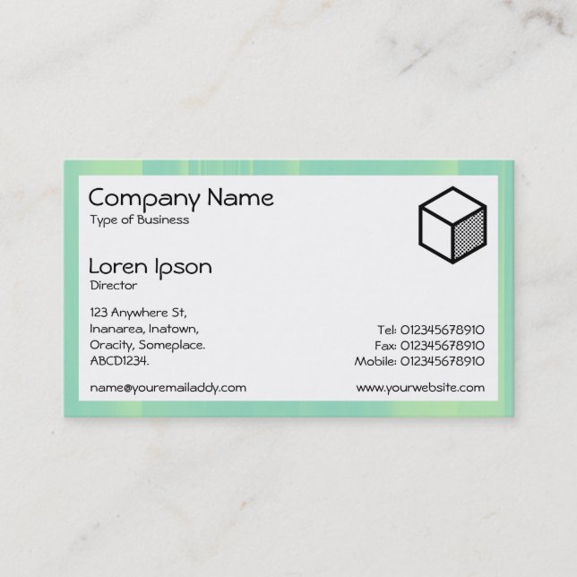 Rectangle - Green Glassy Bands Business Card (Front)
