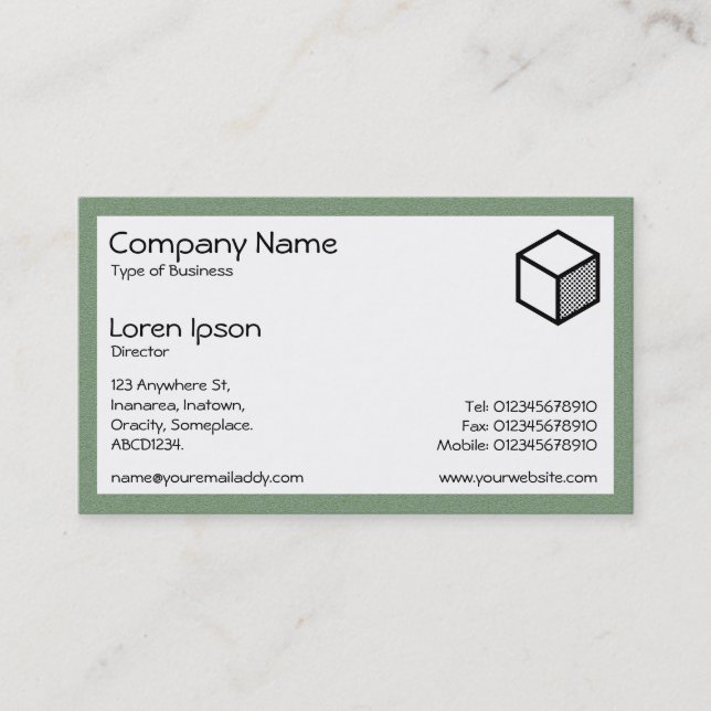 Rectangle - Green powder Business Card (Front)