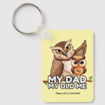Rectangle Keychain : My Dad My Old Me (yellow)