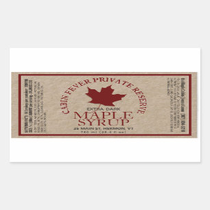 Rectangle Kraft Maple Syrup with Nutrition Facts Rectangular Sticker