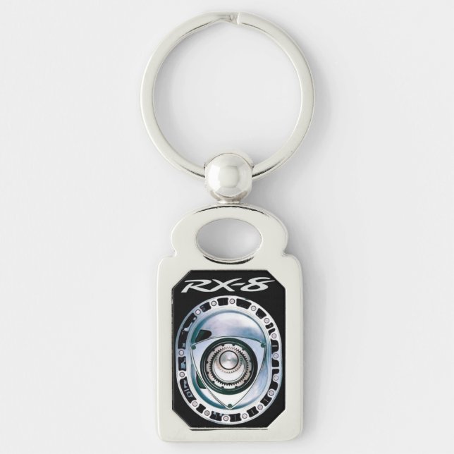 Rectangle Metal RX-8 Keychain (Front)